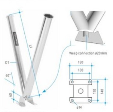 Držiak Mosmatic nerezový na 2 tyče 