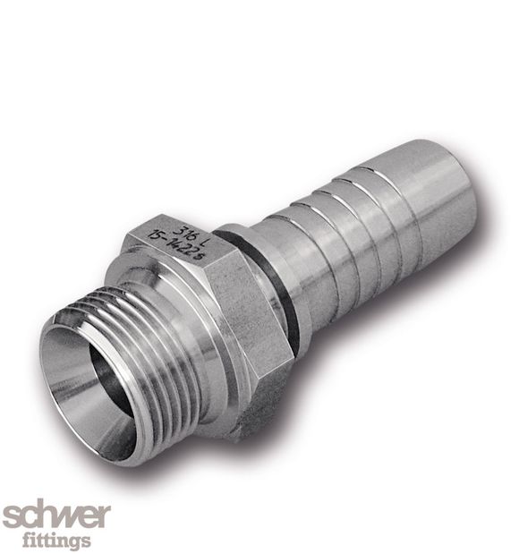 Schwer hose adapter AGR 1.4571 DN6 G3/8" sealing cone 60 ° SA-AGR6G38